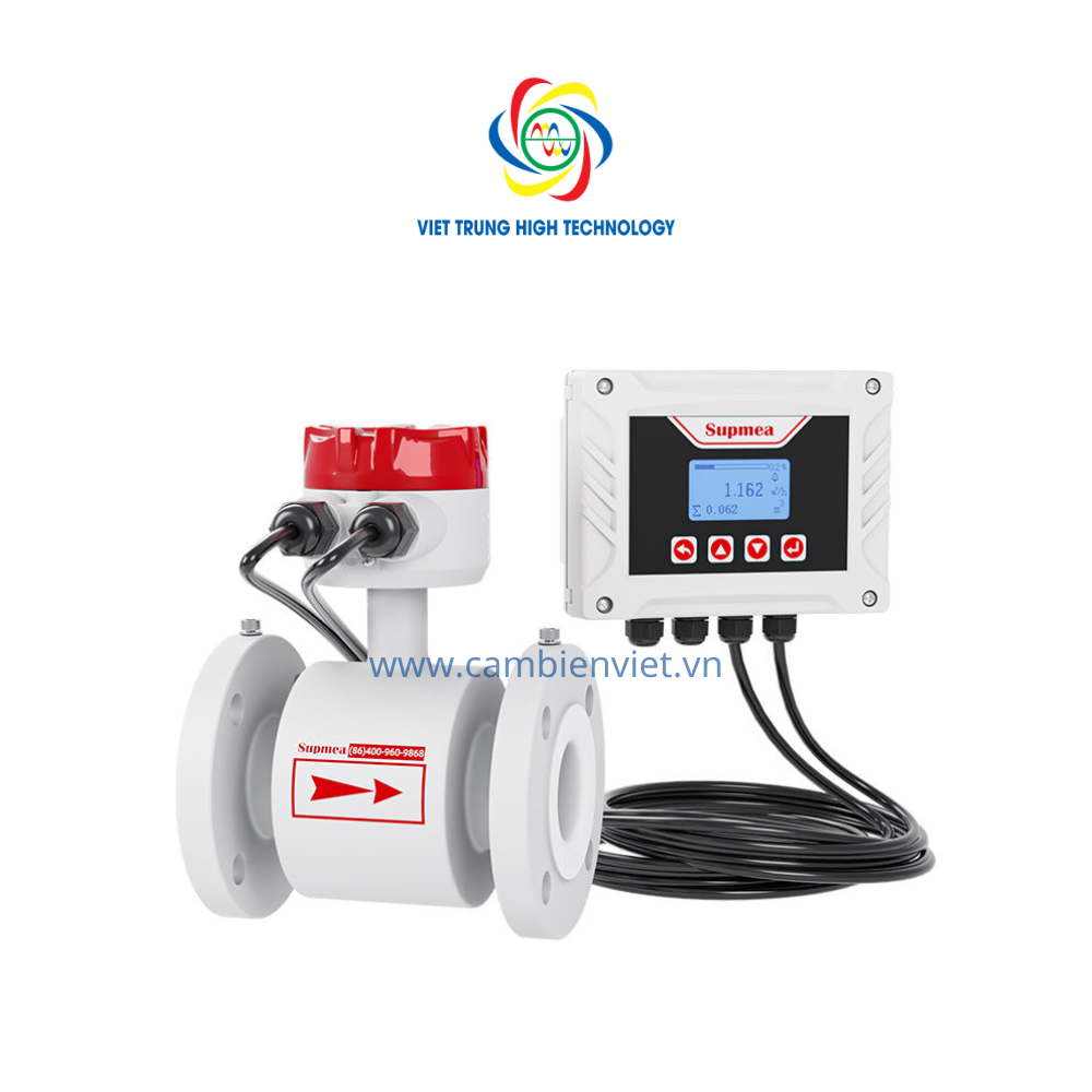 Cảm biến lưu Lượng điện từ bằng thép, màn hình tách rời